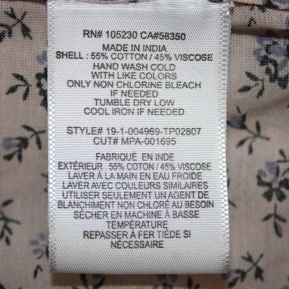 Joie Top Sz S Lt Pink Lavender Multi Color Floral Collared Cotton Viscose Top - Picture 11 of 13